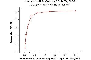 ELISA image for Killer Cell Lectin-Like Receptor Subfamily K, Member 1 (KLRK1) (AA 73-216) (Active) protein (mFc Tag) (ABIN7013447)
