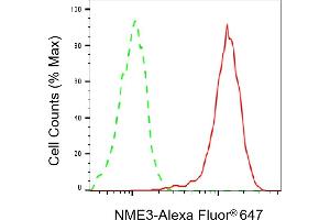 Flow cytometric analysis of NME3 expression in HepG2 cells using NME3 antibody (ABIN7799612), 1:2,000). (Recombinant NME3 抗体)