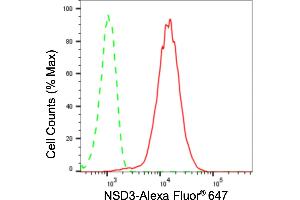 Flow cytometric analysis of NSD3 expression in HepG2 cells using NSD3 antibody (ABIN7800867), 1:2,000). (Recombinant WHSC1L1 抗体)