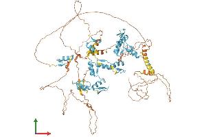 AlphaFold protein structure predicition of Mouse Recombinant E4f1 Protein, UniprotID Q8CCE9