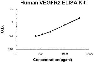 Human VEGFR2/KDR PicoKine ELISA Kit standard curve (VEGFR2/CD309 ELISA 试剂盒)