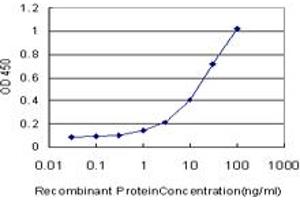 Detection limit for recombinant GST tagged NHLH2 is approximately 0. (NHLH2 抗体  (AA 36-135))