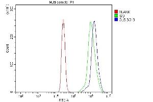 Flow Cytometry analysis of U937 cells using anti-Glutaminase/GLS antibody (ABIN7601601).