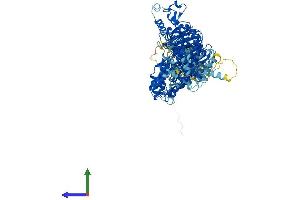 AlphaFold protein structure predicition of Human Recombinant HERC5 Protein, UniprotID Q9UII4