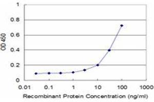 Detection limit for recombinant GST tagged PIK4CB is approximately 3ng/ml as a capture antibody. (PI4KB 抗体  (AA 731-828))