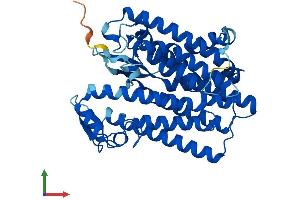 AlphaFold protein structure predicition of Human Recombinant TM7SF2 Protein, UniprotID O76062