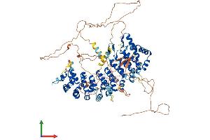 AlphaFold protein structure predicition of Human Recombinant PPP6R3 Protein, UniprotID Q5H9R7