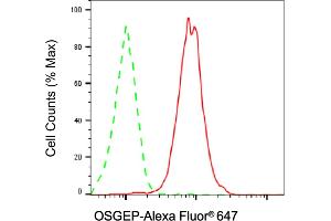 Flow cytometric analysis of OSGEP expression in HAP-1 cells using OSGEP antibody (ABIN7799695), 1:2,000). (OSGEP 抗体)