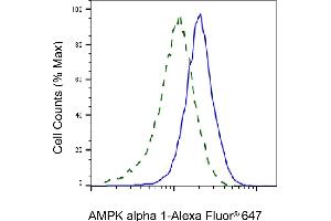 Validation of AMPK alpha 1 knockdown using flow cytometry. (Recombinant PRKAA1 抗体)
