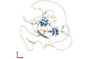 AlphaFold protein structure predicition of Mouse Recombinant Reps1 Protein, UniprotID O54916