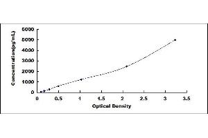 Typical standard curve (Aryl Hydrocarbon Receptor ELISA 试剂盒)