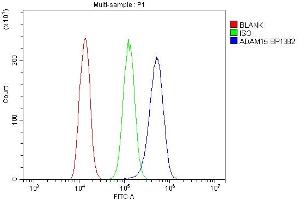 Flow Cytometry analysis of A431 cells using anti-ADAM15 antibody (ABIN7601669). (ADAM15 抗体  (AA 41-456))