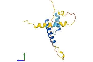 AlphaFold protein structure predicition of Mouse Recombinant Id3 Protein, UniprotID P41133