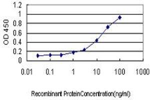 Detection limit for recombinant GST tagged PF4 is approximately 1ng/ml as a capture antibody. (PF4 抗体  (AA 31-101))