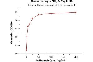 ELISA image for CD4 (CD4) (AA 26-390) (Active) protein (Fc Tag) (ABIN2180784)
