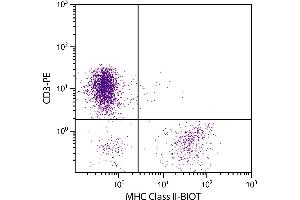 Chicken peripheral blood lymphocytes were stained with Mouse Anti-Chicken MHC Class II-BIOT.
