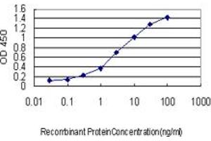 Detection limit for recombinant GST tagged PDE3A is approximately 0. (PDE3A 抗体  (AA 533-640))
