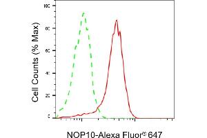 Flow cytometric analysis of NOP10 expression in HepG2 cells using NOP10 antibody (ABIN7799624), 1:2,000). (Recombinant Nop10 抗体)