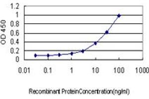 Detection limit for recombinant GST tagged DAZ1 is approximately 1ng/ml as a capture antibody. (DAZ1 抗体  (AA 21-120))