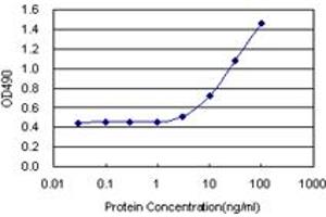 Sandwich ELISA detection sensitivity ranging from 3 ng/mL to 100 ng/mL. (GTF2E1 (人) Matched Antibody Pair)
