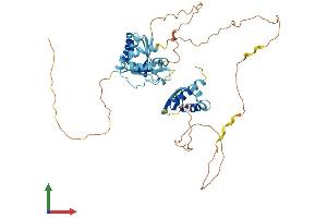 AlphaFold protein structure predicition of Mouse Recombinant Hnrnpk Protein, UniprotID P61979