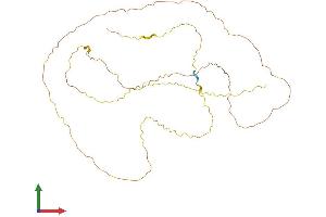 AlphaFold protein structure predicition of Human Recombinant ERICH5 Protein, UniprotID Q6P6B1 (ERICH5 (AA 1-374) protein (His tag))