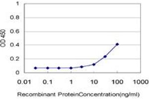 Detection limit for recombinant GST tagged PNPLA2 is approximately 3ng/ml as a capture antibody. (PNPLA2 抗体  (AA 347-446))