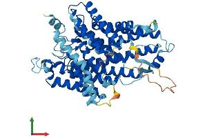 AlphaFold protein structure predicition of Human Recombinant PIGW Protein, UniprotID Q7Z7B1