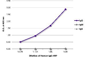ELISA plate was coated with Goat Anti-Human IgG-UNLB was captured and quantified. (Human IgG isotype control (HRP))