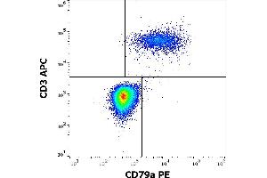 Flow cytometry multicolor surface staining of human lymphocytes stained using anti-human CD79a (ZL7. (CD79a 抗体  (PE))