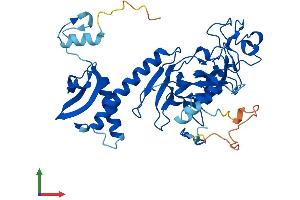 AlphaFold protein structure predicition of Human Recombinant SUV39H1 Protein, UniprotID O43463