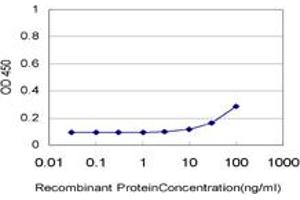 Detection limit for recombinant GST tagged ALF is approximately 10ng/ml as a capture antibody. (GTF2A1L 抗体  (AA 251-348))