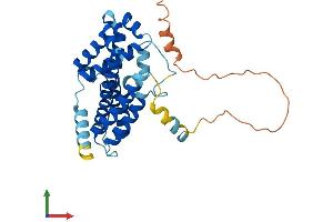 AlphaFold protein structure predicition of Human Recombinant TMEM38A Protein, UniprotID Q9H6F2