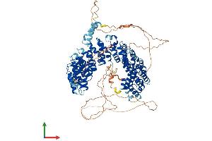 AlphaFold protein structure predicition of Human Recombinant PPP4R1 Protein, UniprotID Q8TF05