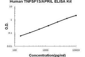 Human TNFSF13/APRIL PicoKine ELISA Kit standard curve (TNFSF13 ELISA 试剂盒)