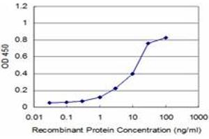 Detection limit for recombinant GST tagged RAB9A is approximately 1ng/ml as a capture antibody. (RAB9A 抗体  (AA 17-115))