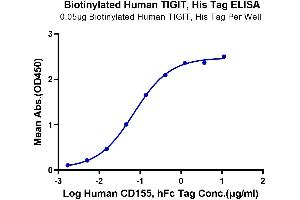 ELISA image for T Cell Immunoreceptor with Ig and ITIM Domains (TIGIT) (AA 22-141) protein (His-Avi Tag,Biotin) (ABIN7275730)