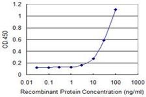 Detection limit for recombinant GST tagged PML is 1 ng/ml as a capture antibody. (PML 抗体  (AA 411-510))