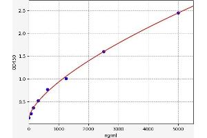 Typical standard curve (alpha 2 Macroglobulin ELISA 试剂盒)