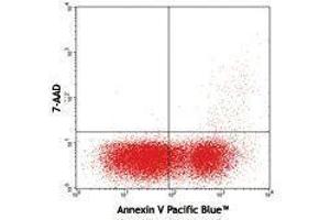 Flow Cytometry (FACS) image for Annexin A5 (ANXA5) protein (Pacific Blue) (ABIN2669259) (Annexin V Protein (Pacific Blue))