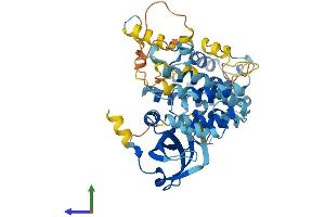AlphaFold protein structure predicition of Mouse Recombinant Mapkapk5 Protein, UniprotID O54992