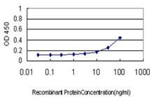 Detection limit for recombinant GST tagged AKT1 is approximately 3ng/ml as a capture antibody. (AKT1 抗体  (AA 1-480))