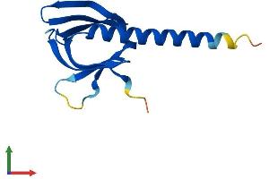AlphaFold protein structure predicition of Mouse Recombinant Phlda3 Protein, UniprotID Q9WV95