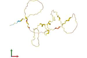 AlphaFold protein structure predicition of Mouse Recombinant Spata3 Protein, UniprotID Q9D9T6 (SPATA3 Protein (AA 1-193) (His tag))