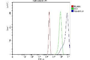 Flow Cytometry analysis of U20S cells using anti-ADAMTS9 antibody (ABIN7601105).