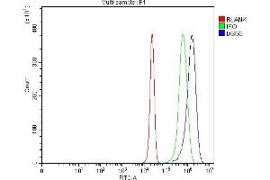 Flow Cytometry analysis of HepG2 cells using anti-Desmoglein 3/PVA/DSG3 antibody (ABIN7601560).