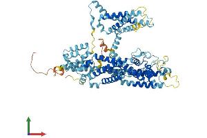 AlphaFold protein structure predicition of Mouse Recombinant Tpcn2 Protein, UniprotID Q8BWC0