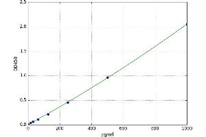 A typical standard curve (Interferon gamma ELISA 试剂盒)