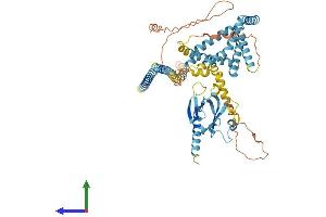 AlphaFold protein structure predicition of Human Recombinant GRAMD4 Protein, UniprotID Q6IC98 (GRAMD4 Protein (AA 1-578) (His tag))