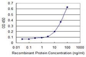Detection limit for recombinant GST tagged GIMAP2 is 1 ng/ml as a capture antibody. (GIMAP2 抗体  (AA 1-100))